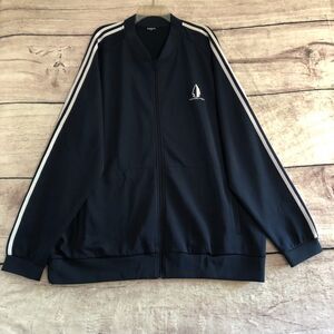 Tachuntfish Track Jacket 3XL Mens Blue Full Zip White Side Stripe Arrowhead Fish